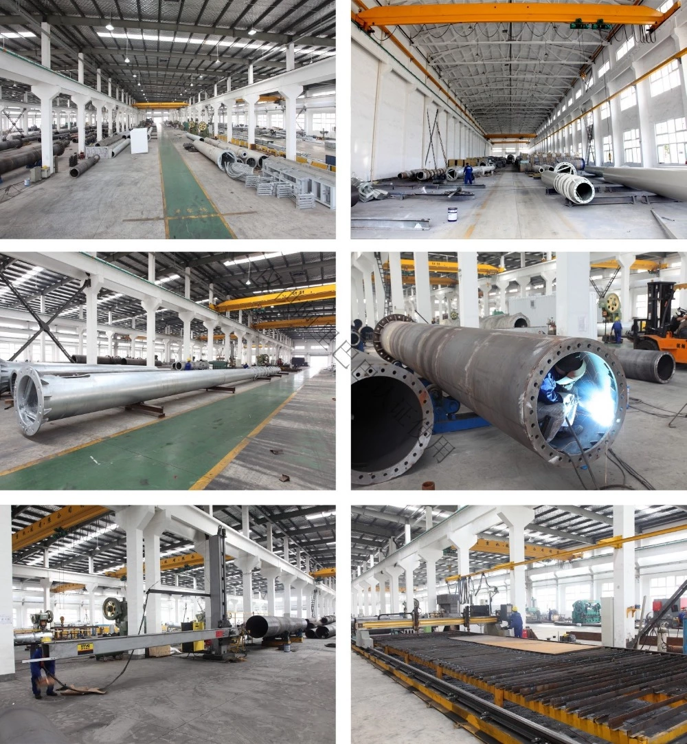 tiga menara baja komunikasi tubular berkaki